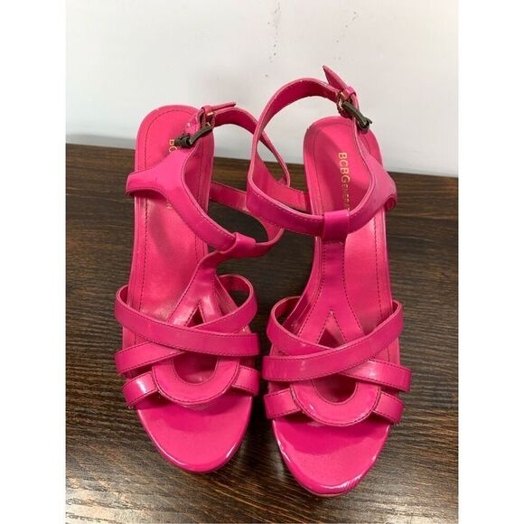 BCBGeneration Womens Preize Leather Platform Slingback Stiletto Sandals Pink 7.5 - Picture 5 of 11